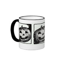 Vintage Halloween jack-o-lantern mug