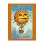 vintage, antique, halloween, hot, air, balloon,