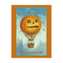 Vintage Halloween JOL Hot Air Balloon Postcard