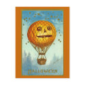 Vintage Halloween JOL Hot Air Balloon Postcard by lkranieri Vintage Halloween JOL Hot Air Balloon Postcard