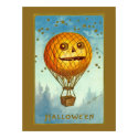 Vintage Halloween JOL Hot Air Balloon Poster posters by lkranieri Vintage Halloween JOL Hot Air Balloon Poster posters