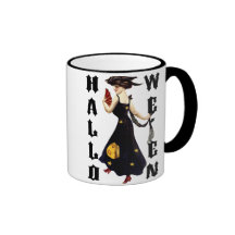 Vintage Halloween Lady Mug