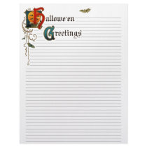 Vintage Halloween Lined Letterhead Stationery by Vintage_Gifts Vintage Halloween Lined Letterhead Stationery