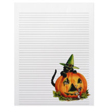 Vintage Halloween Lined Letterhead Stationery by Vintage_Gifts Vintage Halloween Lined Letterhead Stationery