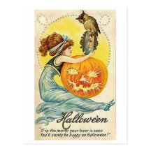 Vintage Halloween Mirror Card Post Cards
