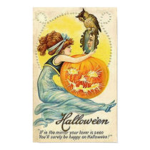Vintage Halloween Mirror Card posters