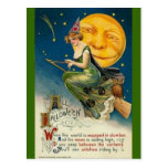 vintage-halloween-moon-owl-broomstick postcard