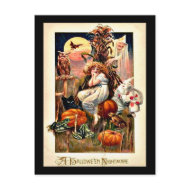 Vintage Halloween Nightmare postcard