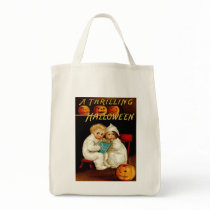 Vintage Halloween Organic Grocery Tote Canvas Bags
