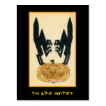 Vintage Halloween Party Invite With Bloody Text Post Card