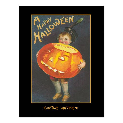 Vintage Halloween Party Invite With Bloody Text Post Cards