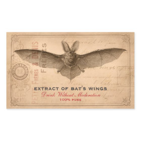 Vintage Halloween Party Scary Bat Wings Custom Rectangular Sticker