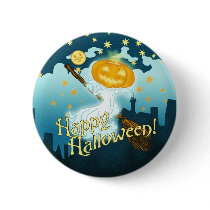 Vintage Halloween Pumpkin Ghost buttons
