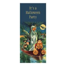 Vintage Halloween Pumpkin Ghost Invitation