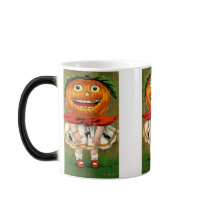 Vintage Halloween Pumpkin Head Girl Mug by vintagehalloween Vintage Halloween Pumpkin Head Girl Mug