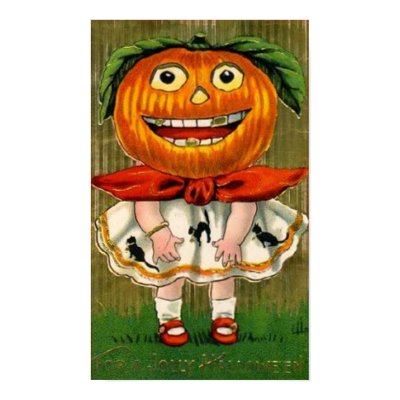 Vintage Halloween Pumpkin Head Girl Posters by vintagehalloween