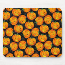 Vintage Halloween Pumpkin Pattern Mousepad by Vintage_Gifts Vintage Halloween Pumpkin Pattern Mousepad