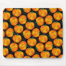 Vintage Halloween Pumpkin Pattern Mousepad