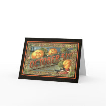Vintage Halloween Pumpkins Card