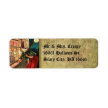 Vintage Halloween Return Address Label