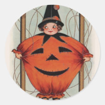 Vintage Halloween Round Stickers