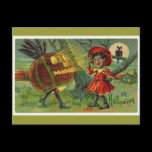 vintage-halloween-scared-girl-owl-pumpkin-card postcards