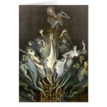 Vintage Halloween, Scary Ghosts and Skeleton Music Card