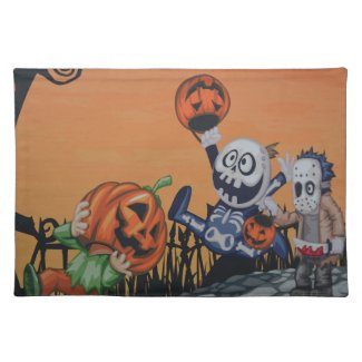 Vintage Halloween Scene Placemats