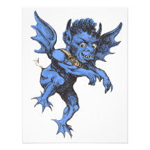 Vintage Halloween Spooky Evil Gargoyle Demon Personalized Invitations