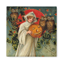 Vintage Halloween Square Magnet
