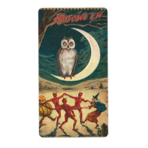 Vintage Halloween Sticker Shipping Label