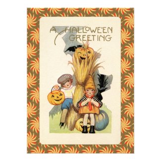 Vintage Halloween Trick or Treaters Personalized Invite
