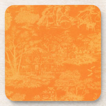 Vintage Halloween Village Cork Coaster