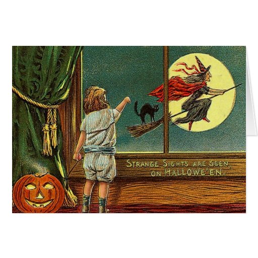 Vintage Halloween Witch Card | Zazzle