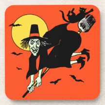 Vintage Halloween Witch Coaster