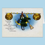 Vintage Halloween Witch Greeting/Note Card cards