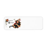 Vintage Halloween Witch Holding a Black Cat Return Address Label