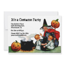 Vintage Halloween Witch Invitation