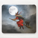 Vintage Halloween Witch Mousepad by intocreating Vintage Halloween Witch Mousepad