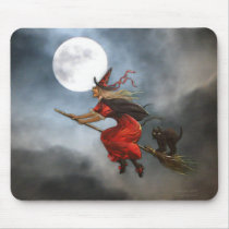 Vintage Halloween Witch Mousepad