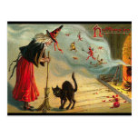 Vintage Halloween Witch Postcard