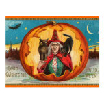 Vintage Halloween Witch Postcard