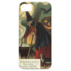 Vintage Halloween Witch Stirring Magic Cauldron iPhone 5 Case