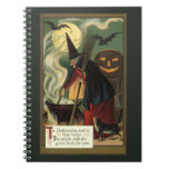Vintage Halloween Witch Stirring Magic Cauldron Note Book