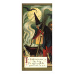 Vintage Halloween Witch Stirring Magic Cauldron Rack Cards