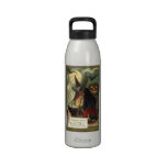 Vintage Halloween Witch Stirring Magic Cauldron Water Bottle
