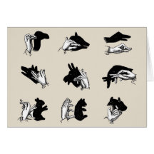 Vintage Hand Puppet Shadow Games Greeting Card