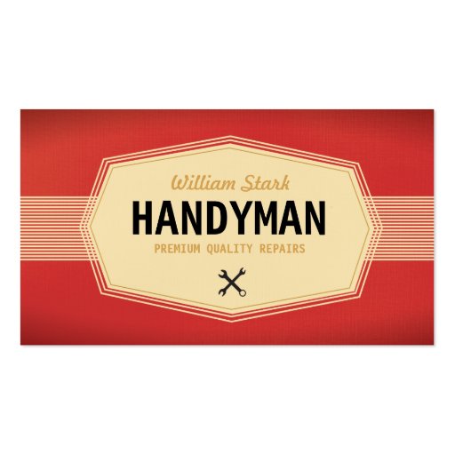 Vintage Handyman Business Cards (front side)