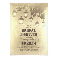 vintage hanging lamp lights bridal shower card