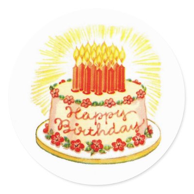 happy birthday cake. Vintage Happy Birthday Cake